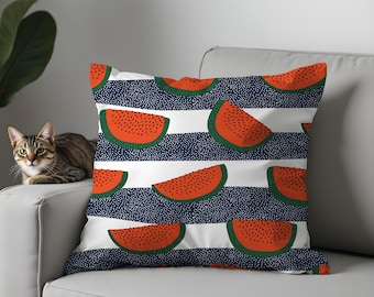 Funda de almohada de sandía, cojín divertido con forma de fruta, decoración veraniega para el hogar.