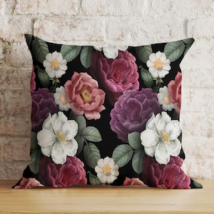 Exquisite Painted Floral Cushion Covers, Elegant Floral Art Pillow Covers, Vibrant and Artistic Flower Euro Sham, Charming Botanical Covers
