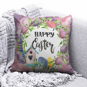 Easter Cushion Cover, Easter Eggs Printing Cushion Case, Easter Throw Pillows, Easter Pillow Sham, Easter Decor Cushion, Easter Decorations