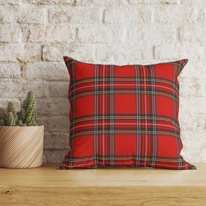 Red Plaid Cushion Covers UK, Checkered Pillowcase, Tartan Cushion Case, Xmas Decorative Throw Cushion Cover, Gift For Home Decor
