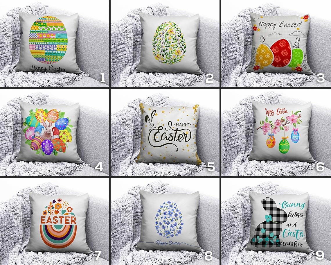 Easter Cushion Cover Easter Bunny Cushion Case Bunny Pillow Easter Home Decor Bunny Cushion Easter Pillowcase Easter Home Gift Etsy UK