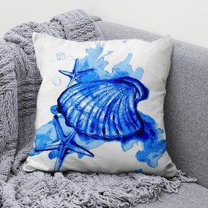 Nautical Beach House Cushion Cover, I love Sea Cover Cushion Case, Blue Nautical Cushion, Throw Pillow, Coastal Decor
