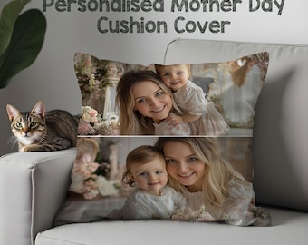 Personligt kuddfodral med foto, kuddfodral med motiv till mors dag, minnespresent till heminredning, 16x16 18x18