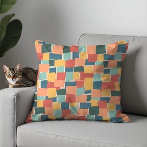 Colorful Geometric Pillow Covers, Modern Abstract Cushion Covers, Mosaic Pattern Decorative Throw Pillows for Home Decor