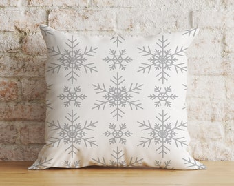 冬の刺繍入りクッションカバー、クリスマスクッション、クリスマス