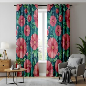Tropical Green Curtains for a Lush and Vibrant Atmosphere, Nature-Inspired Botanical Drapes for a Peaceful Home, Floral Curtains