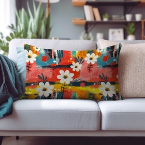 Fundas de cojín rectangulares artísticas y florales para iluminar la decoración moderna de tu hogar con diseños vibrantes y únicos.