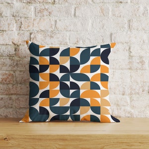 Mid Century Cushion Cover, Boho Abstract Pillow Case, Retro Bedroom Throw Cushions, Colorful Living Room Decoration, Scatter Cushions