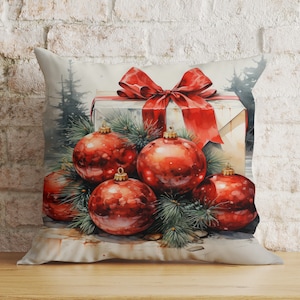 Copricuscino a forma di cavallo di Natale, copricuscino a forma di scatola regalo con ornamenti natalizi, copricuscino a forma di slitta di Babbo Natale, decorazioni natalizie a forma di cesto di Natale