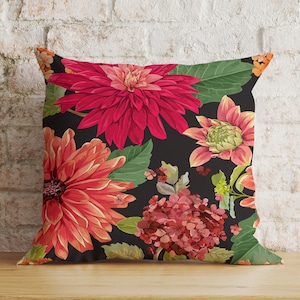 Elegant Floral Cushion Covers, Vintage Flower Print Pillow Covers, Sophisticated Flower Designs for Any Room