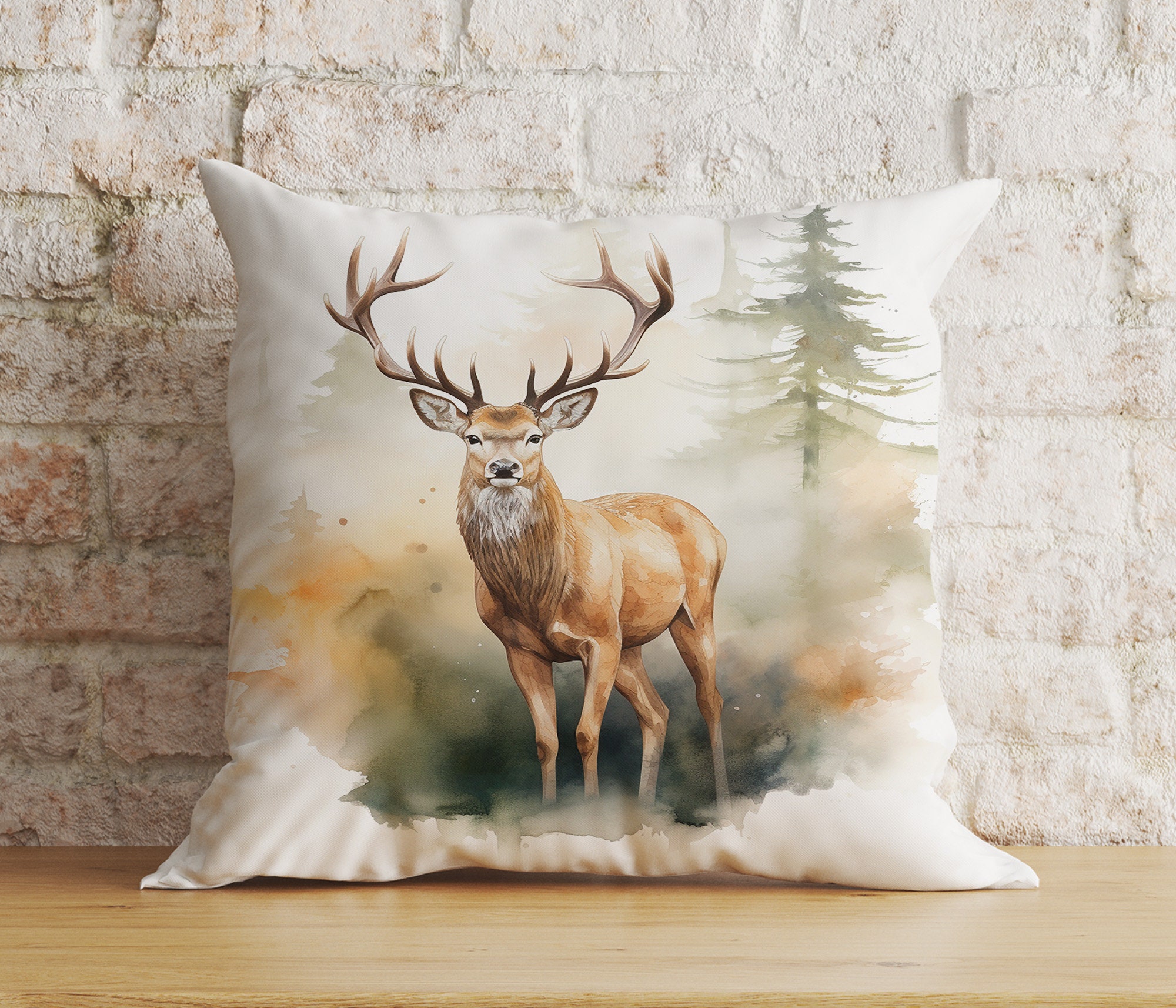 鹿の枕カバー、鹿のクッションカバー、鹿の雄鹿のクッション、鹿の角の