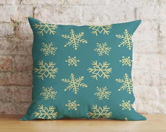 冬の刺繍入りクッションカバー、クリスマスクッション、クリスマス