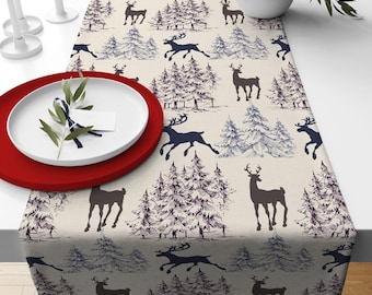 Weihnachten Tischläufer, Tischdecke für die Winterferien, festliche Dekoration für das Esszimmer, rustikale Tischläufer