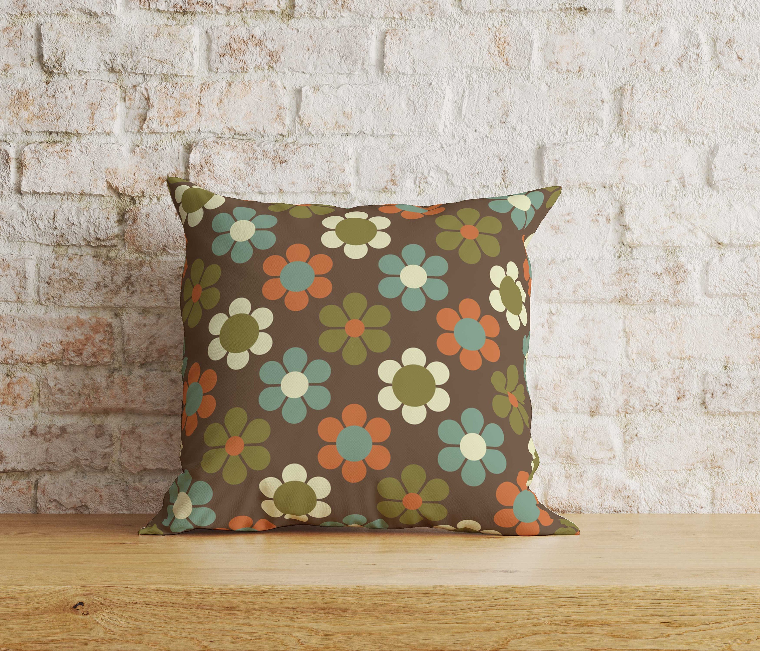 クッションカバー vintage cusion cover, 080 Retro Cushion Cover, Retro Pillowcase, 70s Cushion Cover