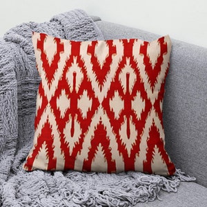 Red & Burgundy Rug/ Kilim Cushion Cover, Ethnic Turkish Kilim Design Cushion Case, Authentic Pillow Cover
