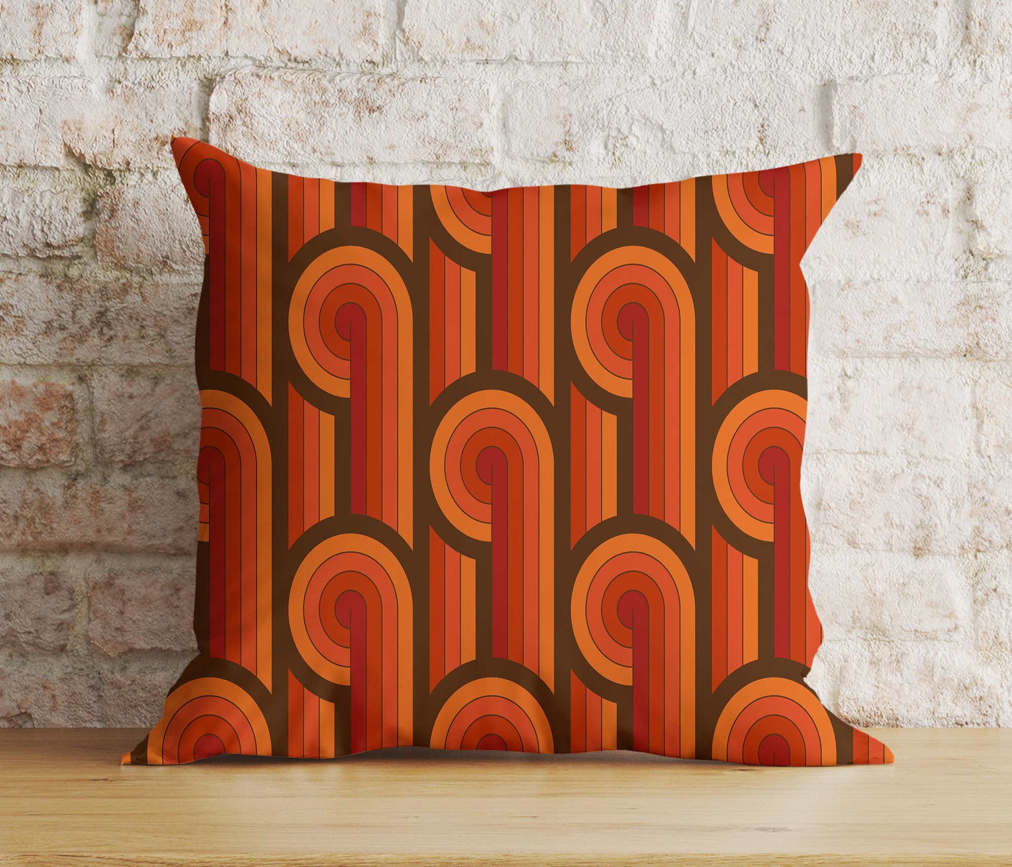 Mid-century Modern Cushion Cover, Retro Geometric Pillow Cover