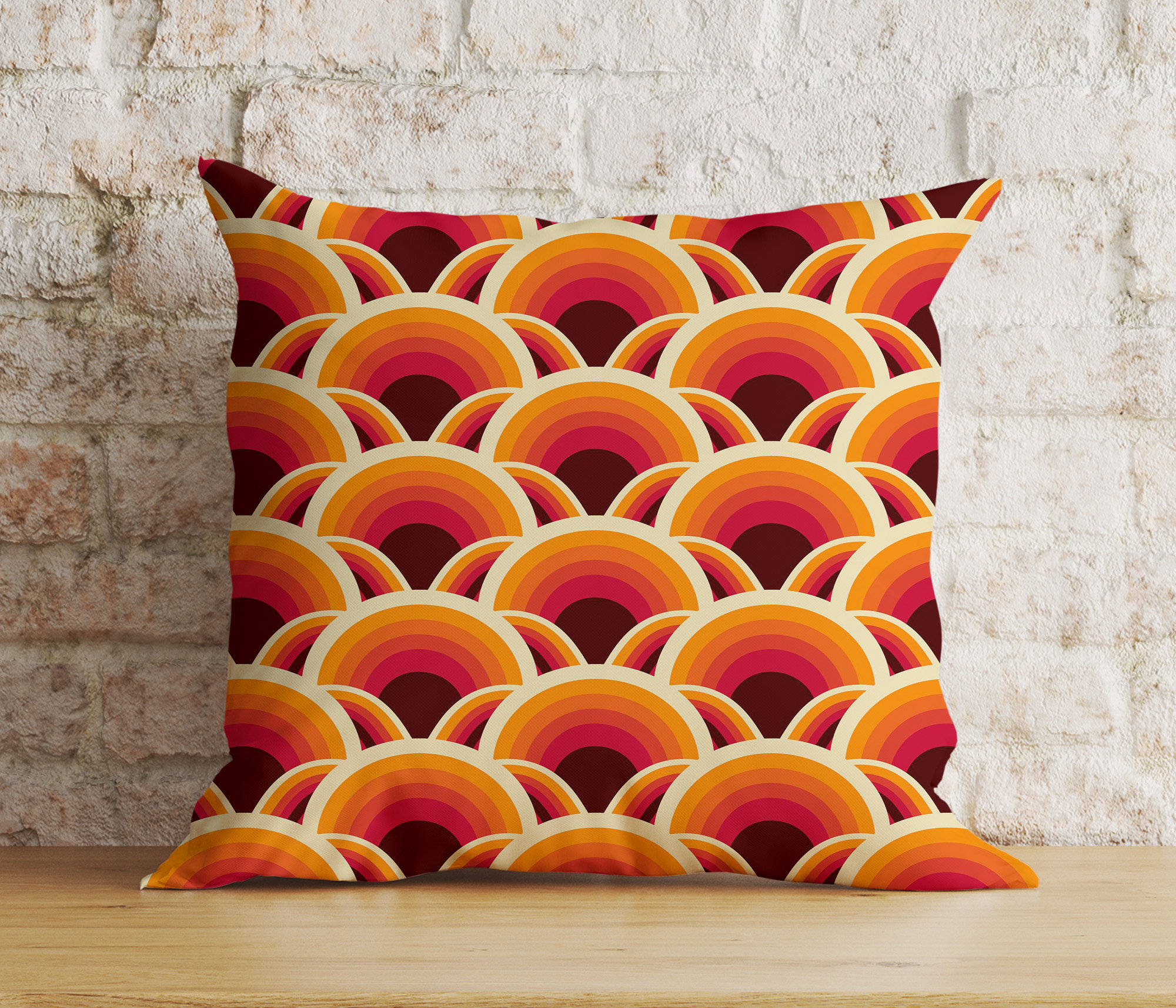 Mid-century Modern Cushion Cover, Retro Geometric Pillow Cover