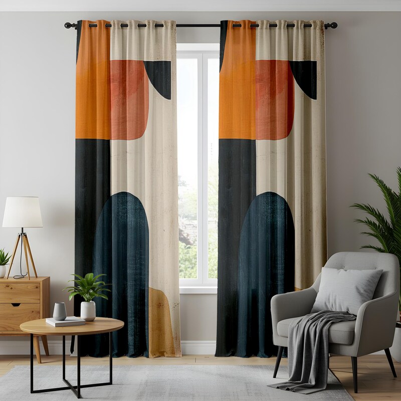 Color Block Drapes - Etsy