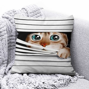 Cats Cushion Cover, Dogs Cushion Case, Giraffe Pillowcase, Elephant Cushion Cover, Funny Gift for Home