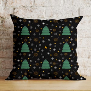 Federa per cuscino con albero di Natale verde, federe per cuscino con stampa di albero di Natale festivo, decorazioni invernali da favola, federa per cuscino con albero di Natale accogliente