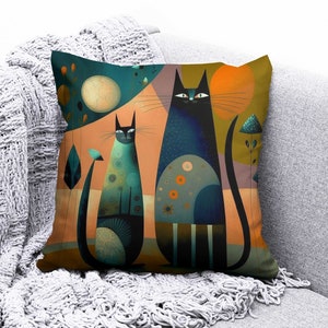 Cat Cushion Cover, Cats Cartoon Pillow Case, Siamese Cat Cushion Case, Noble Cat Pillow Covers, Throw Pillows With Cats On Them