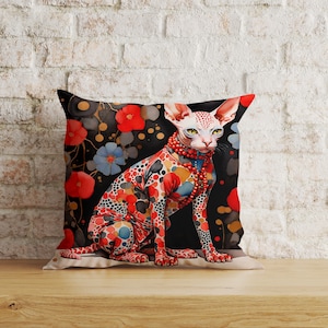 Katzenkissenbezüge, Aquarell abstrakter Katzenkissenbezug, bunte Katze in der Kleidung, stilvoller Katzendruck-Gewebekissenbezug, lebendiges Katzendesign
