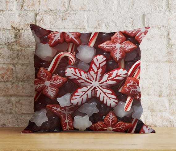 Candy Cane Christmas Pillow Covers, Xmas Sweet Holiday Cushion