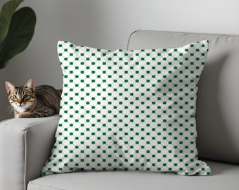 Funda de cojín con estampado floral y de espiga, funda de almohada retro verde y naranja.