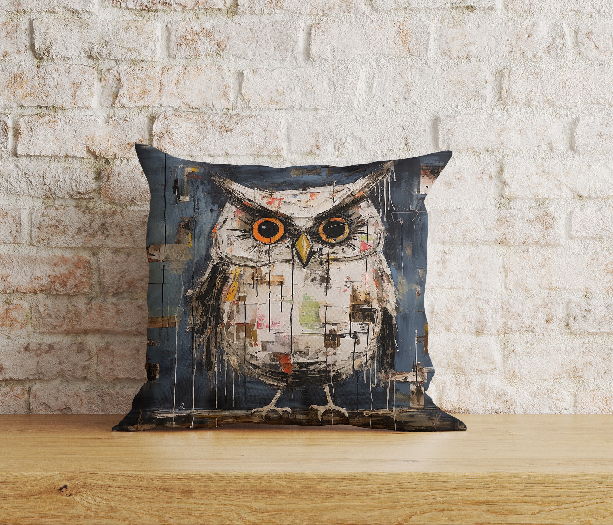 Watercolor Owl Pillow Cover, Animal Design Throw Cushion