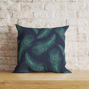 Peacock Pillow Covers, Peacock Cushion Covers, Peacock Throw Cushions, Peacock Tail Throw Pillows, Peafowl Pillowcase