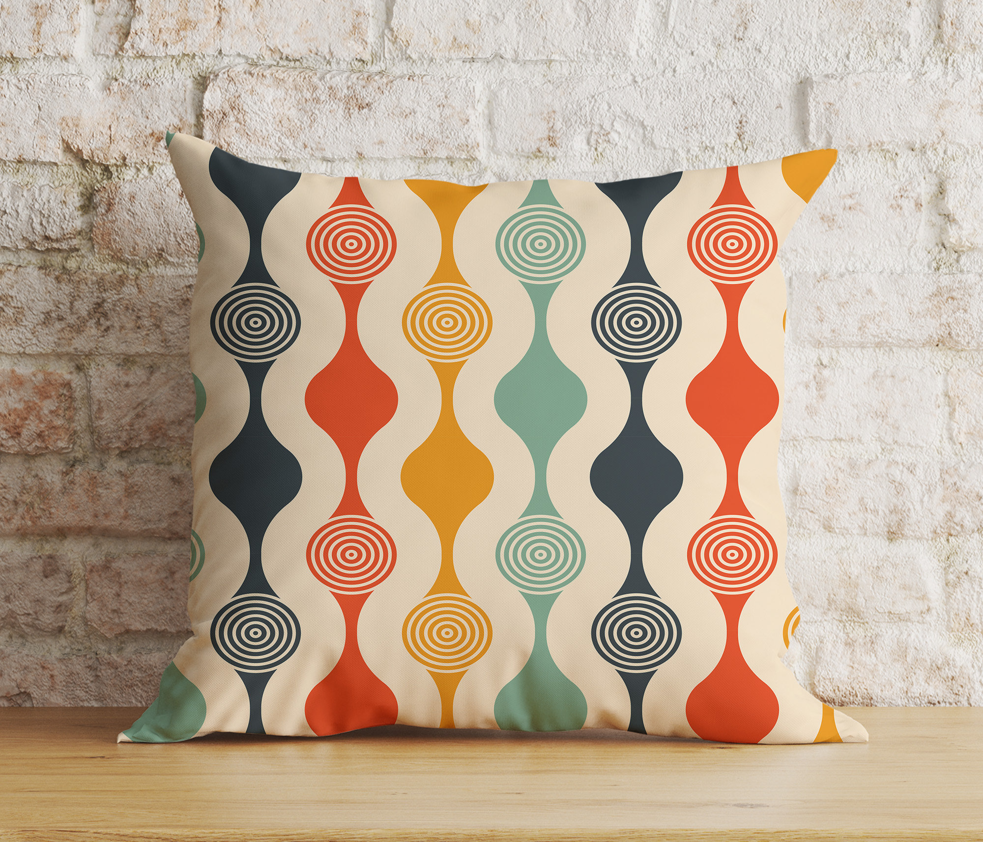 クッションカバー vintage cusion cover ,075 Retro Geometric Soft Fabric Cushion Cover, Knitted Throw Pillow
