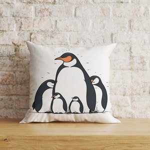 Funda de cojín de pingüino, bonita funda de almohada de pingüino, decoración de habitación infantil con pingüinos, fundas de almohada para niños
