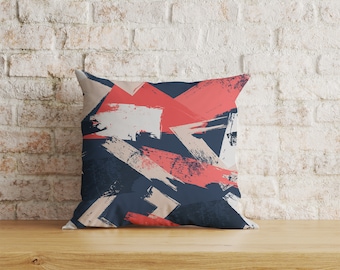 Abstract Splash Cushion Cover, Colourful Paint Stroke Pillow Cover, Vibrant Modern Sofa Art Decor, 16x16 18x18