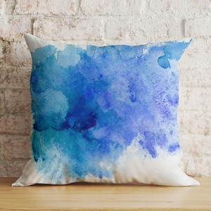 Blue Cushion Cover, Blue and White Cloud Pillow Sham, Navy Blue Bedroom Decorative Throw Pillow Case, Boho Living Room Decor