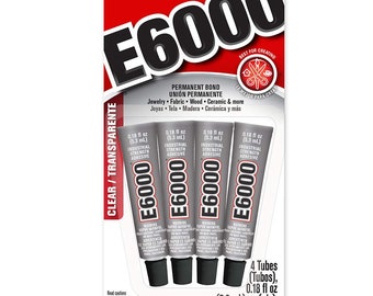 E6000 Industrial Strength Adhesive, Clear, .18 oz, 4 Tubes