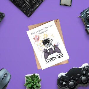 New Years Gamer Greeting Card