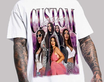 Custom Bootleg Rap Bella Canvas Tee, Custom Photo - Vintage Graphic 90s Tshirt, Custom Photo Shirt, CUSTOM Your Own Bootleg Idea Here