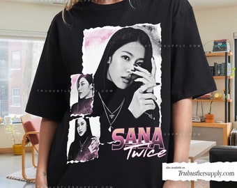 Chemise graphique inspirée de Sana Twice Kpop, t-shirt rétro Sana, chemise bootleg Sana Kpop, chemise Kpop vintage pour son anniversaire