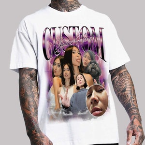 Camiseta de rap pirata personalizada, camiseta personalizada con gráfico vintage de los años 90 de tu novia y novio, camisa con foto personalizada, PERSONALIZA tu propia idea pirata aquí imagen 6