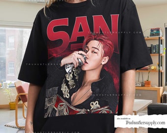 Choi San Ateez Kpop Inspired Graphic Shirt, Choi San Retro T Shirt, Choi San Kpop Bootleg Shirt, Vintage Kpop Shirt for her Birthday