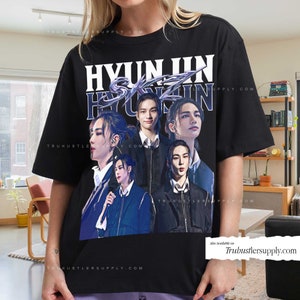 Vintage Hyunjin SKZ Graphic Shirt, Hyunjin Y2K Graphic Shirt, Vintage Hyunjin Kpop Shirt Gift for her, Kpop Tshirt, Kpop Graphic Shirt