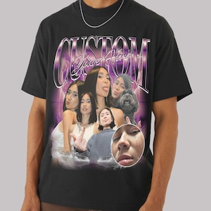 Camiseta de rap pirata personalizada, camiseta personalizada con gráfico vintage de los años 90 de tu novia y novio, camisa con foto personalizada, PERSONALIZA tu propia idea pirata aquí imagen 5