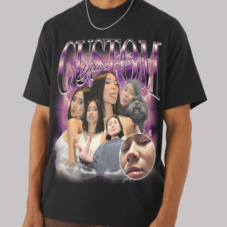 Niestandardowa koszulka rapowa Bootleg, niestandardowa koszulka z grafiką z lat 90., niestandardowa koszulka z grafiką z lat 90., niestandardowa koszulka ze zdjęciem, spersonalizowany własny pomysł na bootleg tutaj zdjęcie 5