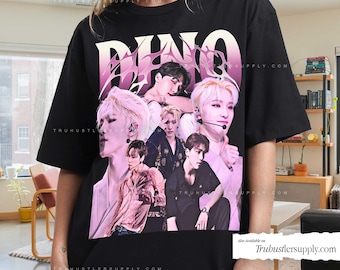 Chemise graphique rétro vintage Dino Seventeen, t-shirt rétro Dino, chemise bootleg Kpop, produits dérivés de la tournée Kpop, tournée des chemises Kpop, tournée Seventeen