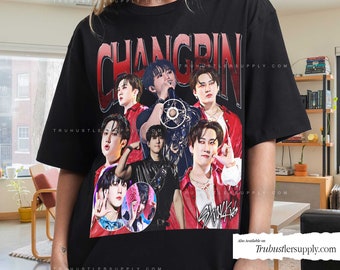 Changbin Straykids Kpop Inspired Graphic Shirt, Changbin Retro T Shirt, Changbin Kpop Bootleg Shirt, Vintage Kpop Shirt for her Birthday