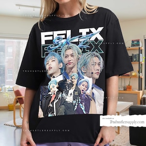 Vintage Felix SKZ Graphic Shirt, Felix Y2K Graphic Shirt, Vintage Felix Kpop Shirt Gift for her, Kpop Tshirt, Kpop merch, Kpop Graphic Shirt