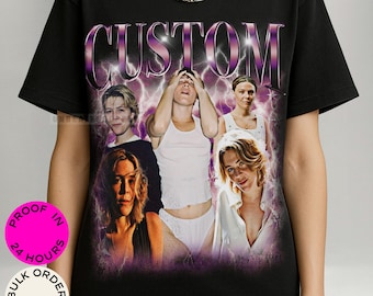 T-shirt contrefait personnalisé, style vintage années 90