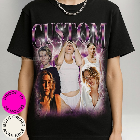 Custom Face Bootleg T-Shirt, Vintage 90s Style Gift