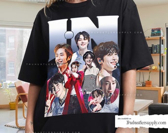 Chemise graphique inspirée de I.N Straykids Kpop, Jeong en t-shirt rétro, chemise Felix Kpop Bootleg, chemise Kpop vintage pour son anniversaire