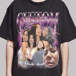 Camiseta personalizada con estampado de cara, camiseta Comfort Colors para novio, camiseta para novia, sorpresa para despedida de soltera, regalo de cumpleaños con estampado de cara, camiseta para grupo imagen 2